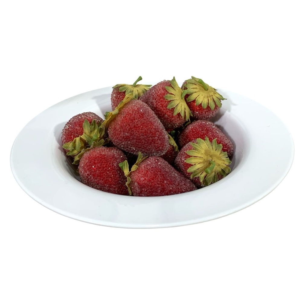 Pier 1 Faux Beaded Strawberries Fruit Decor Life Size Bundle of 12